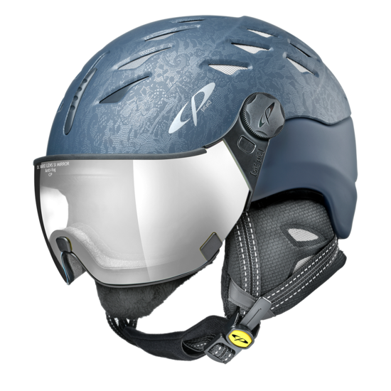 Cp Skihelm met vizier cuma cubic - blauw - Meekleurend/Spiegelend ❄/☁/☀