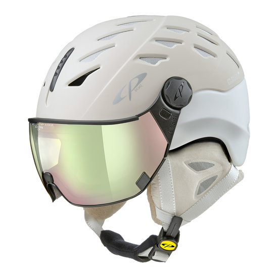 CP Cuma skihelm creme-wit - meekleurend vizier (4 Keuzes)