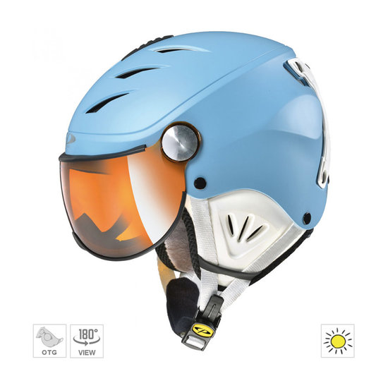 Skihelm met Vizier Kind - CP Camulino dusk blue - flash gold mirror Visor cat. 3 - (☀) thumbnail