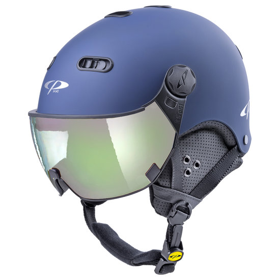 CP Carachillo blauw skihelm - meekleurend Vizier (4 Keuzes)