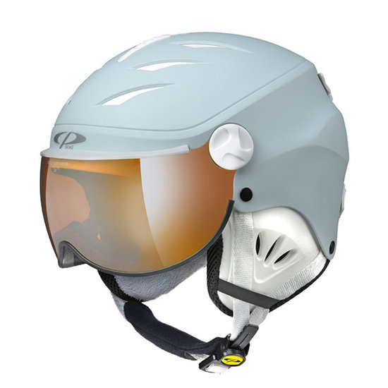 Skihelm met Vizier Kind - CP Camulino light blue - orange silver mirror Visor cat. 2 - (☁/❄/☀) thumbnail