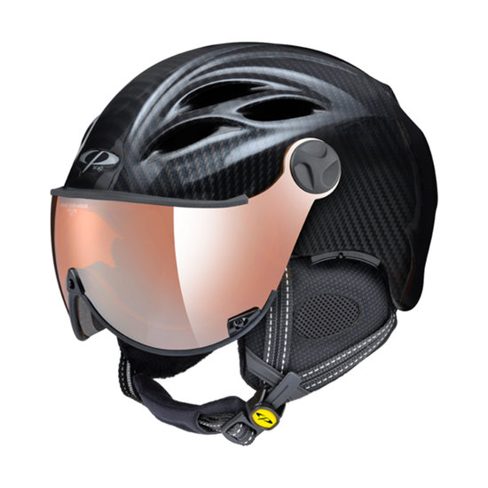 Skihelm Cp Curako Carbon Look Orange Silver Mirror Vizier Cat2 cp kopen in de aanbieding