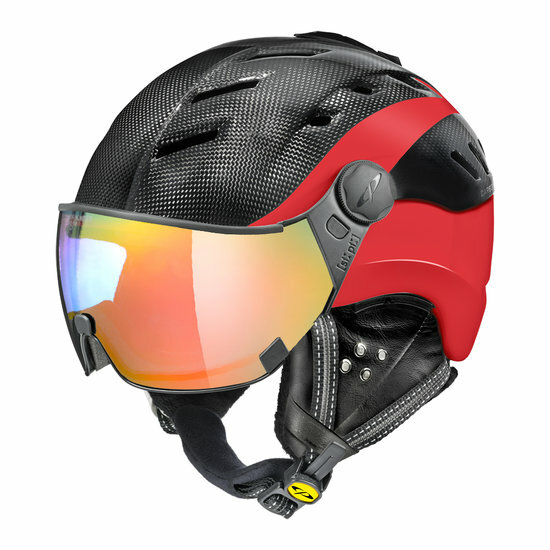 CP Camurai Carbon zwart-rood skihelm - meekleurend vizier - kies uit 4 soorten !