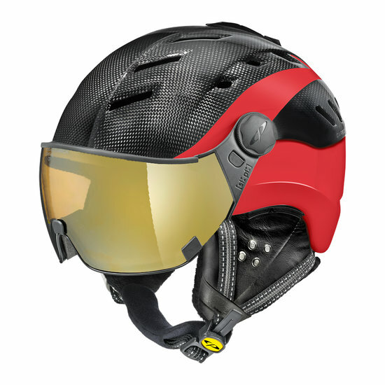 CP Camurai Carbon zwart-rood skihelm - meekleurend vizier - kies uit 4 soorten !