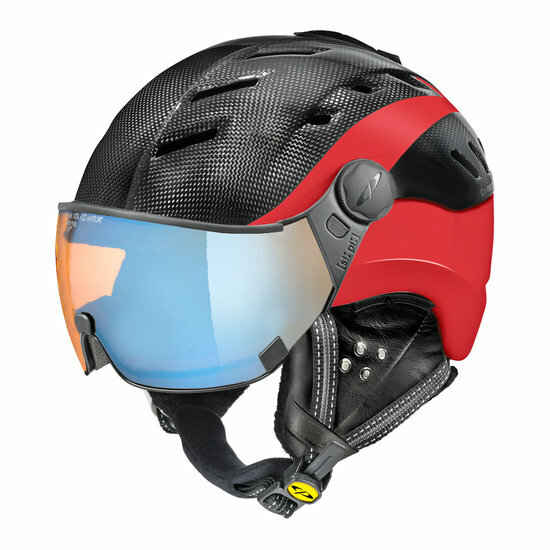 CP Camurai Carbon zwart-rood skihelm - meekleurend & polariserend vizier - kies uit 3 soorten !