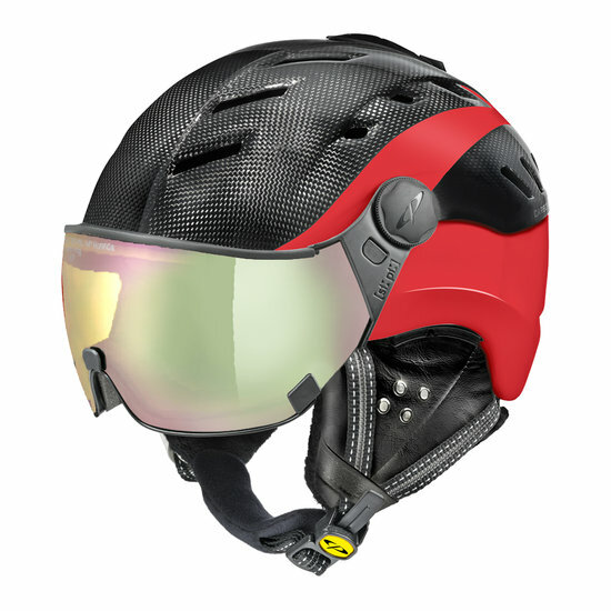CP Camurai Carbon zwart-rood skihelm - meekleurend & polariserend vizier - kies uit 3 soorten !