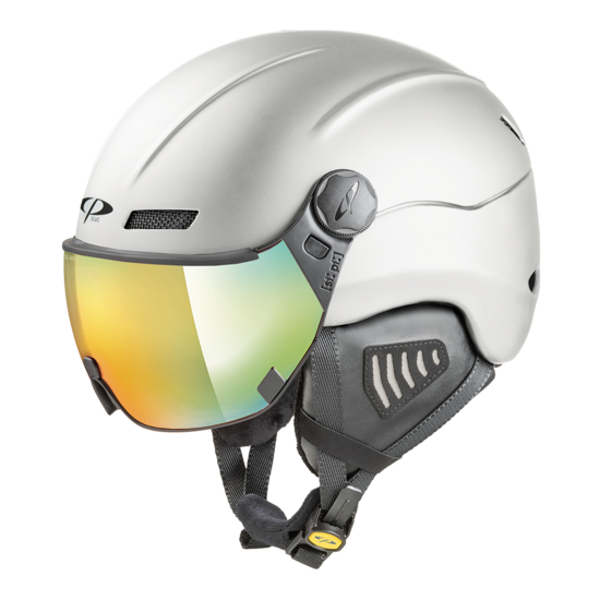 CP New Camurai skihelm wit - meekleurend vizier - kies uit 2 soorten !