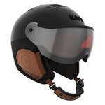 kask elite carbon brown skihelm met vizier visier