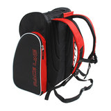 skischoenen tas met helmvak zwart rood skihelmtas2