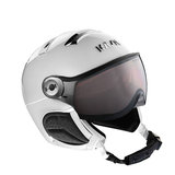 kask chrome white silver skihelm met vizier photochromic