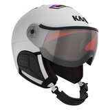 kask chrome white rainbow skihelm met vizier photochromic