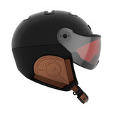 kask elite carbon brown skihelm met vizier visier