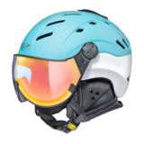 Helm Camurai river blue s.t. white shiny dl vario lens mc mirror
