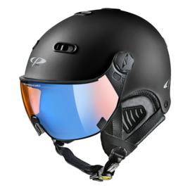 CP Carachillo zwart mat skihelm - meekleurend & polariserend Vizier (4 Keuzes)
