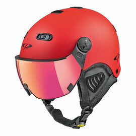 CP Carachillo rood mat skihelm - meekleurend & polariserend Vizier (4 Keuzes)
