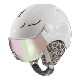 CP Coya+ Leo ears Skihelm met Vizier wit | Extra veilig! | Meekleurend & Polariserend vizier