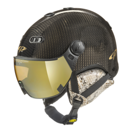 CP Carachillo Carbon Skihelm met Vizier zwart python | Extra veilig! | Meekleurend & Polariserend vizier