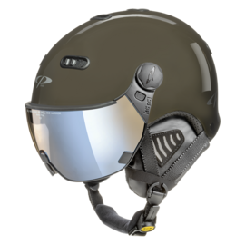 CP Carachillo Skihelm met Vizier bruin | Extra veilig! | Meekleurend & Polariserend vizier