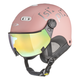 CP Carachillo XS skihelm roze satijn - helm met spiegel vizier (☁/☀)