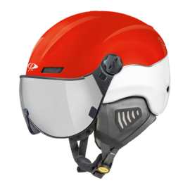 CP New Camurai skihelm rood wit - single spiegel vizier