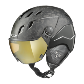CP Corao+ Carbon Limited Edition! Skihelm met Vizier mate/stealth soft touch  | Extra veilig! | Meekleurend & Polariserend vizier