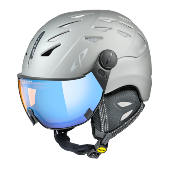 CP Skihelm met Vizier Grijs - CP Cuma - Meekleurend Spiegel Vizier (☁/❄/☀)