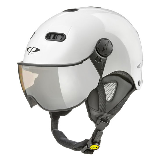 CP Carachillo XS skihelm wit glimmend - skihelm met spiegel vizier (☁/❄/☀)