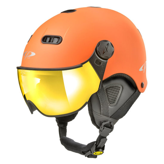 CP Carachillo XS skihelm oranje mat - helm met spiegel vizier (☁/☀)