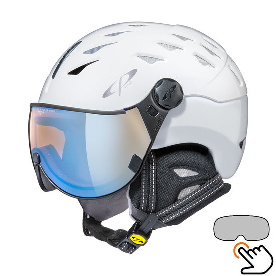CP Cuma skihelm wit - meekleurend & polariserend vizier (6 Keuzes)