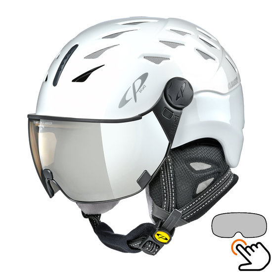 CP Cuma skihelm wit - meekleurend vizier (7 Keuzes)