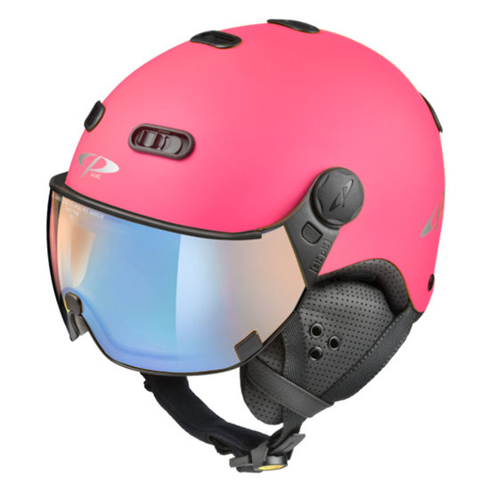 CP Carachillo roze fluo mat skihelm - meekleurend & polariserend Vizier (3 Keuzes)