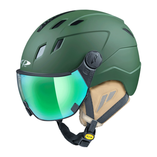 CP Corao+ skihelm groen met single spiegel vizier (3 Keuzes) - zeer veilig