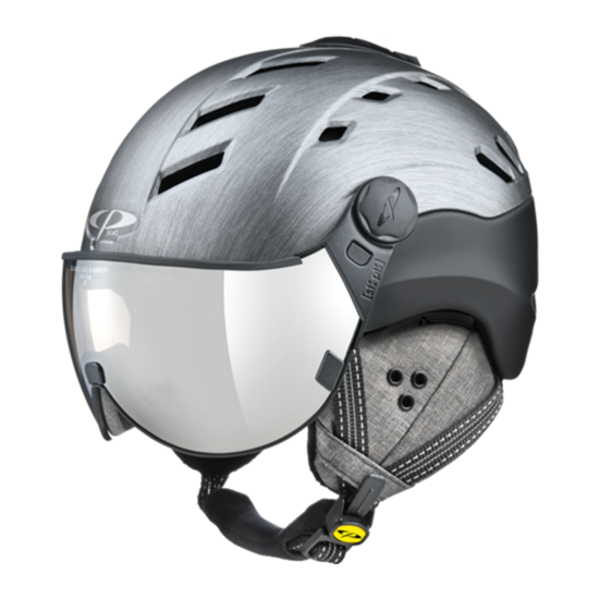 CP Camurai Cubic skihelm grijs-zwart - meekleurend vizier - kies uit 7 soorten! afbeelding