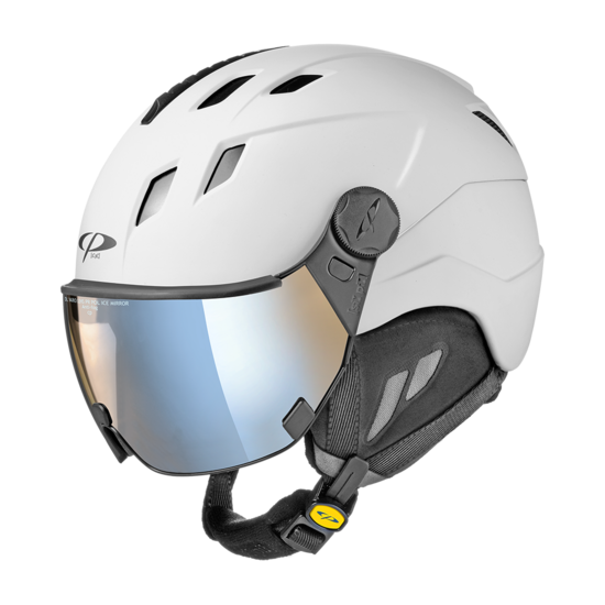 CP Corao+ Skihelm met Vizier wit | Extra veilig! | Meekleurend & Polariserend vizier afbeelding