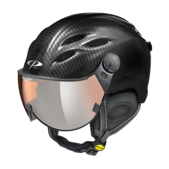 Cp Curako Skihelm met Vizier zwart |Spiegel Vizier (☁/❄/☀) afbeelding