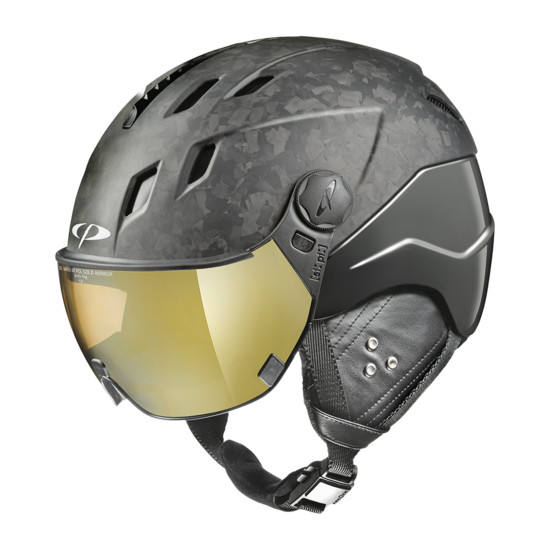 CP Corao+ Carbon Limited Edition! Skihelm met Vizier mate/stealth soft touch  | Extra veilig! | Meekleurend & Polariserend vizier afbeelding