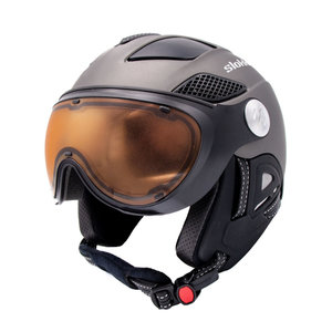slokker raider pro skihelm met vizier visier grijs grau