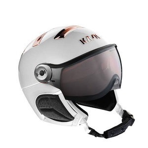 kask chrome white pink gold skihelm met vizier photochromic