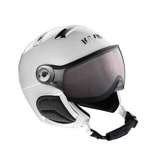 kask chrome white silver skihelm met vizier photochromic