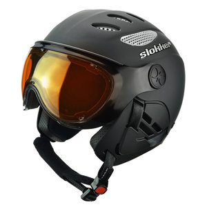 SLOKKER RAIDER SKIHELM - BLACK - ORANGE PHOTOCHROMIC POLARIZED VIZIER CAT.2 - (☀/☁)